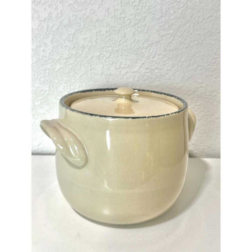 Home & Garden Party Lg Stoneware Ceramic Pot with Handles Lid and Floral Design - Picture 12 of 16
